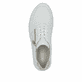 Weiße Rieker Damen Sneaker Low N8100-80 mit modernen Ziernähten. Schuh von oben.