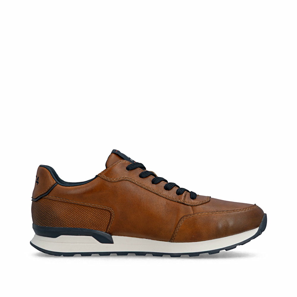 Braune Rieker Herren Schnürschuhe U0314-24 aus Glattleder mit Komfortweite G 1/2. Schuh Innenseite.