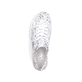 Weiße Rieker Damen Sneaker Low L8843-90 mit Schnürung sowie floralem Muster. Schuh von oben.