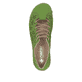 Grüne Rieker Damen Schnürschuhe 52518-52 in Löcheroptik. Schuh von oben.
