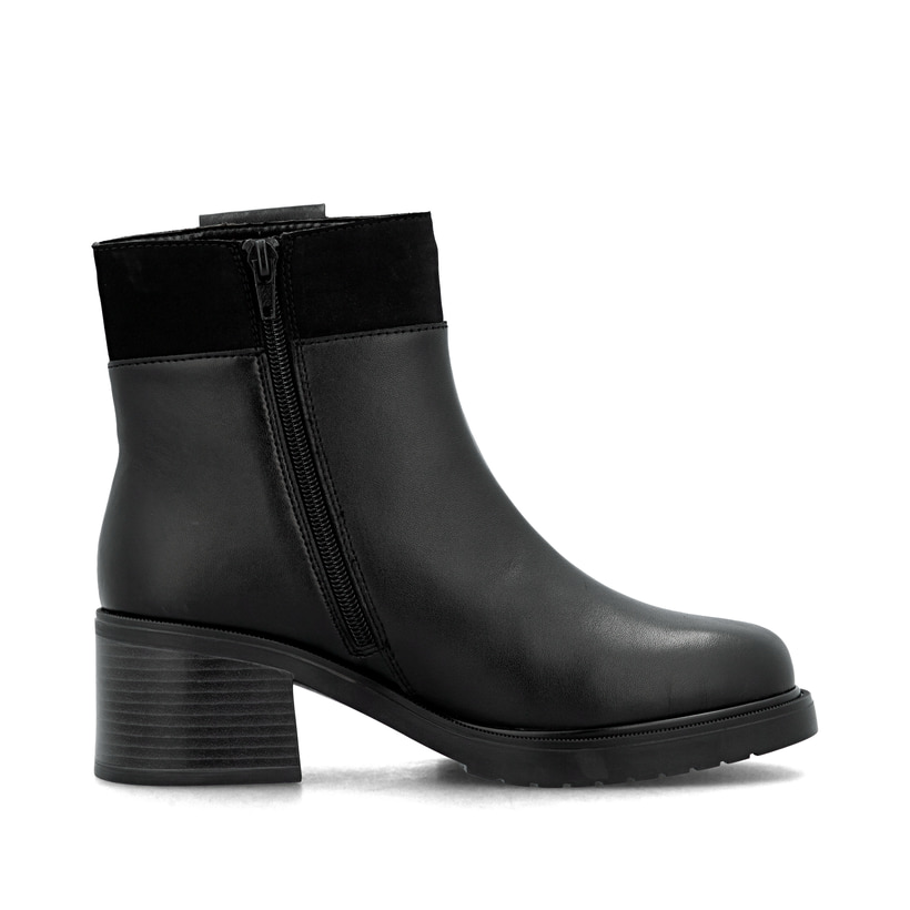 Schwarze Rieker Damen Stiefeletten Y5253-00 aus Glattleder. Schuh Innenseite.
