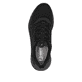 Schwarze Rieker Herren Sneaker Low U1303-00 mit Gummizug sowie flexibler Sohle. Schuh von oben.