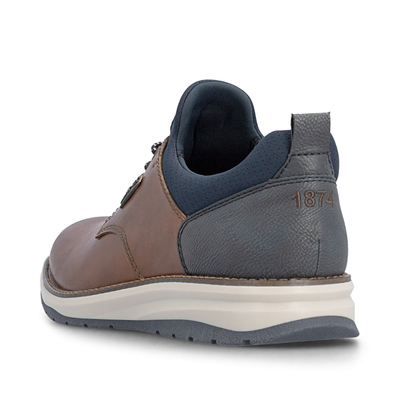 Braune Rieker Herren Slipper 14755-24 aus Glattleder. Schuh von hinten.