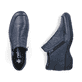 Dunkelblaue Rieker Damen Kurzstiefel 58386-14 aus Glattleder mit Reißverschluss. Schuh von oben, liegend.
