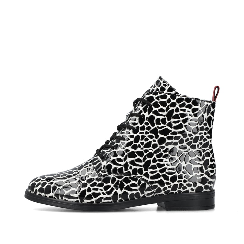 Blaugraue Rieker Damen Kurzstiefel 45980-14 mit einer schockabsorbierenden Sohle. Schuh Innenseite