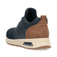 Blaue Rieker Herren Slipper B1050-14 mit Riek-Air Bubble sowie dämpfender Sohle. Schuh von hinten.