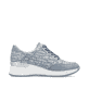 Blaue Rieker Damen Sneaker Low N4316-13 mit Reißverschluss sowie Komfortweite G. Schuh Innenseite.