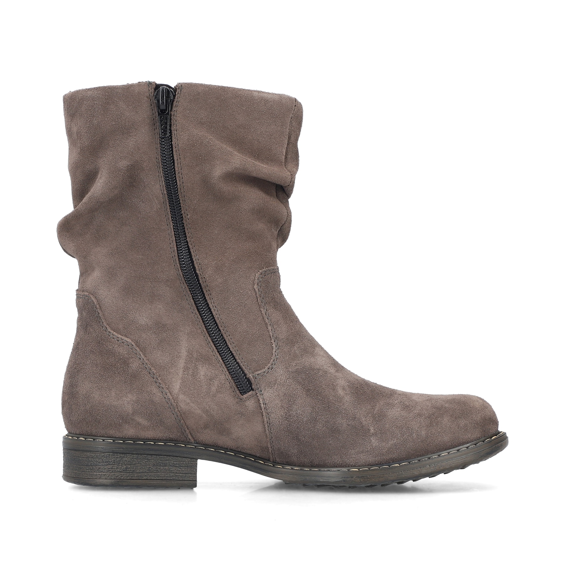 Graue Rieker Damen Kurzstiefel 74874-45 aus Rauleder. Schuh Innenseite.