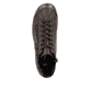 Dunkelbraune Rieker Damen Kurzstiefel L7514-25 mit wasserabweisender TEX-Membran. Schuh von oben.