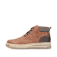Karamellbraune Rieker Herren Schnürstiefel 38532-25 mit einem Reißverschluss. Schuh Außenseite.