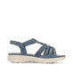 Blaue Rieker Damen Riemchensandalen V8549-10 mit Schmuckelementen sowie Gummizug. Schuh Innenseite.