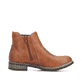 Hellbraune Rieker Damen Chelsea Boots 72254-24 mit einem Reißverschluss. Schuh von hinten.