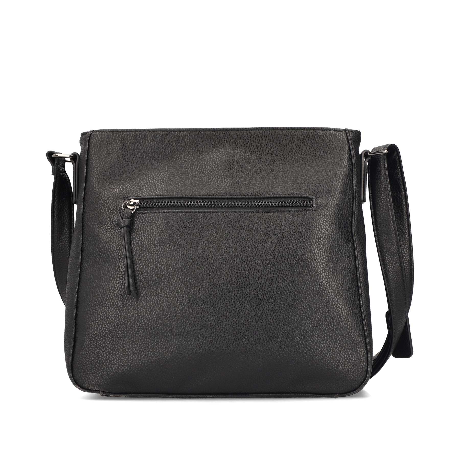Sac à main Rieker H1481-00 noir avec poche intérieure, fermeture éclair et poche pour téléphone portable. Verso.