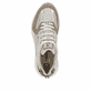 Beigebraune Rieker Damen Sneaker Low M6501-60 mit Schnürung sowie Komfortweite G. Schuh von oben.