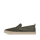 Mocassins Rieker verts pour homme B2661-54 avec bande élastique. Côté extérieur de la chaussure.