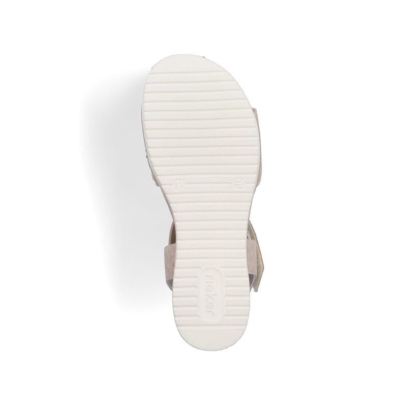 Rosane Rieker Keilsandaletten V3764-90 mit einem Klettverschluss. Schuh Laufsohle.