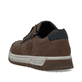 Braune Rieker Herren Schnürschuhe 37029-24 mit rundem Logo sowie Reißverschluss. Schuh von hinten.