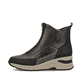 Bronzene Rieker Damen Kurzstiefel N9381-60 mit Metallic-Finish. Schuh Außenseite.