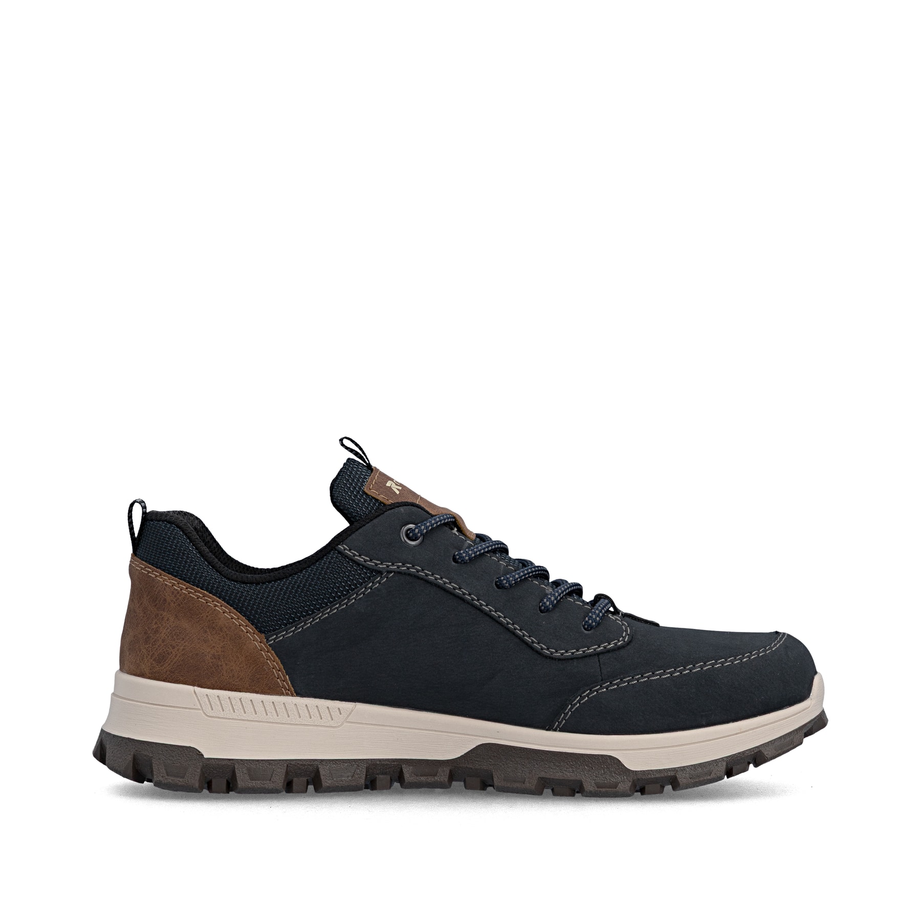 Chaussures à lacets Rieker bleues hommes 35503-14 avec membrane RiekerTEX. Côté intérieur de la chaussure.