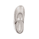 Beige Rieker Ballerinas 42455-60 mit einem Klettverschluss sowie Extraweite H. Schuh von oben.