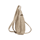 Sac à main Rieker H1519-65 beige avec aspect raphia, fermeture éclair et bandoulière réglable. Côté droit.