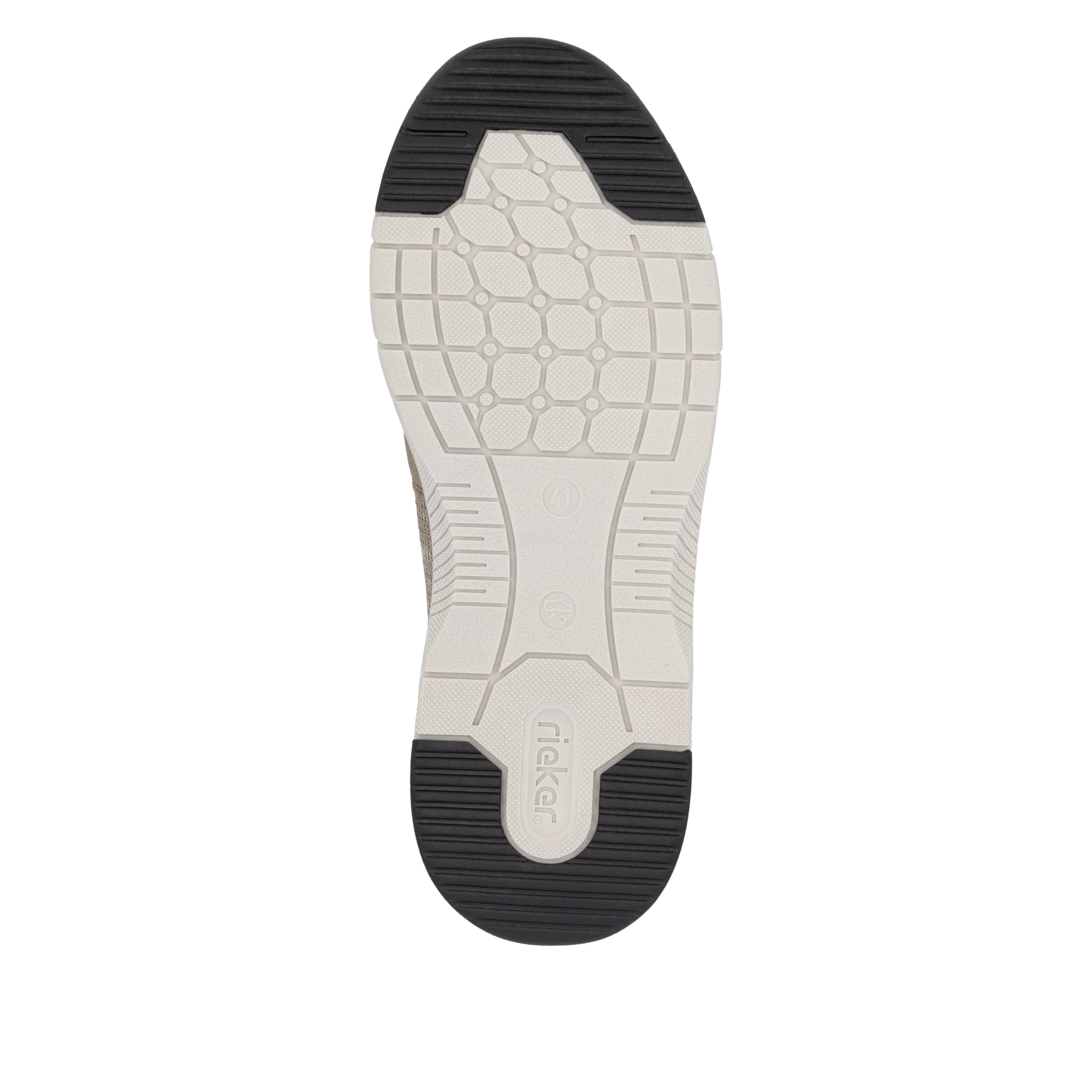 Beige Rieker Herren Slipper 19556-64 mit einem Gummizug sowie Komfortweite G 1/2. Schuh Laufsohle.