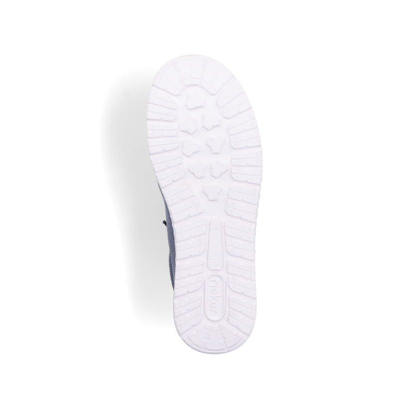 Chaussons Rieker bleus pour homme 08600-12 avec bande élastique. Semelle extérieure de la chaussure.