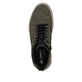 Dunkelgrüne Rieker Herren Schnürschuhe 37004-54 mit einem Reißverschluss. Schuh von oben.