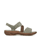 Grüne Rieker Damen Riemchensandalen V2862-52 mit einem Klettverschluss. Schuh Innenseite.