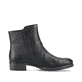 Nachtschwarze Rieker Damen Stiefeletten 73450-00 mit Reißverschluss sowie Blockabsatz. Schuh Innenseite
