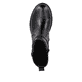 Schwarze Rieker Damen Kurzstiefel Z9174-00 mit Zierschnalle sowie Reißverschluss. Schuh von oben.