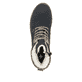 
Staubgraue Rieker Damen Stiefeletten Y9071-40 mit einer Profilsohle mit Blockabsatz. Schuh seitlich schräg