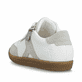 Weiße Rieker Damen Sneaker Low L9700-80 mit einem Reißverschluss. Schuh von hinten.