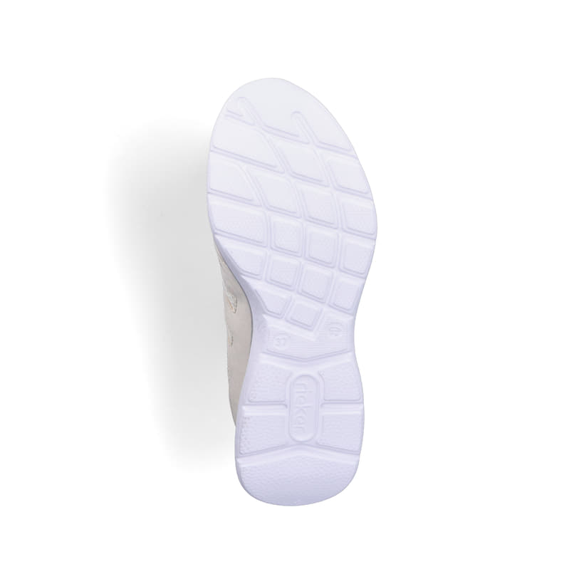 Beige Rieker Damen Clogs M5095-60 mit Gummizug sowie einer ultraleichten Sohle. Schuh Laufsohle.