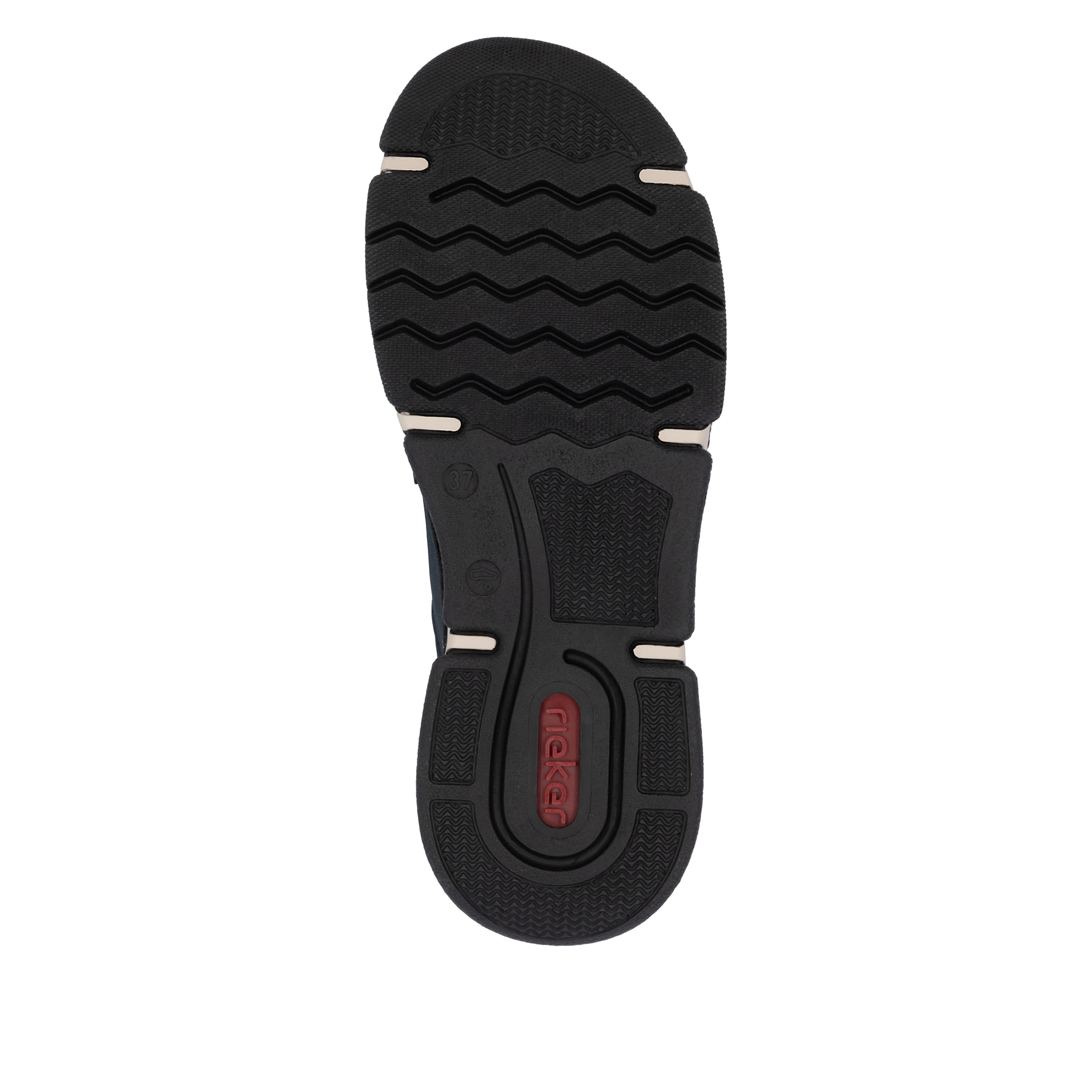 Dunkelblaue Rieker Damen Slipper 45963-14 mit Ready2GO Schnell-Anziehfunktion. Schuh Laufsohle.