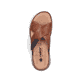 Braune Rieker Herren Pantoletten 25283-22 mit einem Klettverschluss. Schuh von oben.