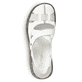 Weiße Rieker Ballerinas 46367-80 mit einem Klettverschluss. Schuh von oben.