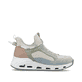 Mehrfarbige vegane Rieker Damen Sneaker Low N5254-90 mit einem Gummizug. Schuh Innenseite.