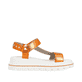 Orangene Rieker Damen Riemchensandalen W1651-38 mit ultra leichter Sohle. Schuh Innenseite.