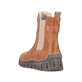 Braune Rieker Damen Chelsea Boots 57560-24 mit einem Reißverschluss. Schuh von hinten.