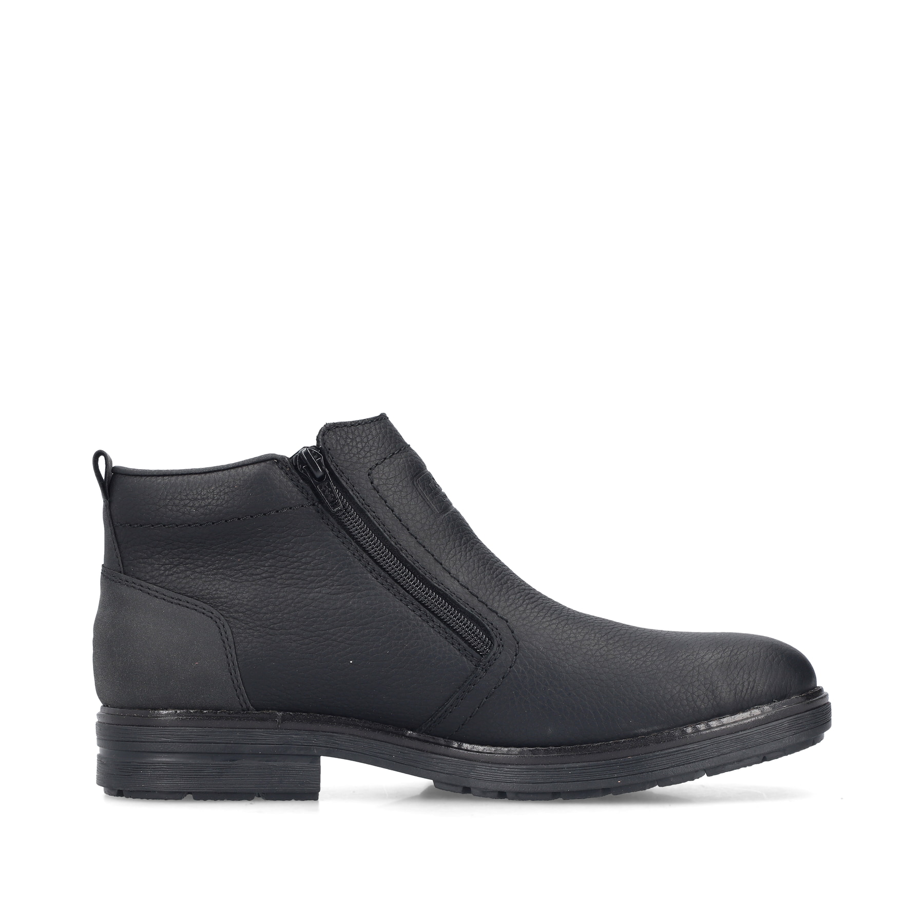 Schwarze Rieker Herren Kurzstiefel 33452-00 aus Glattleder. Schuh Innenseite.