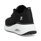 Schwarze vegane Rieker Damen Sneaker Low W2701-00 mit einer Schnürung. Schuh von hinten.