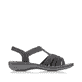 Schwarze Rieker Damen Riemchensandalen 60806-00 mit Schmuckelementen. Schuh Innenseite.