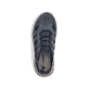 Blaue Rieker Herren Slipper B8366-14 mit einem Gummizug sowie Komfortweite G 1/2. Schuh von oben.