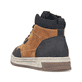 Goldgelb-braune Rieker Herren Sneaker High 36042-68 aus Rauleder. Schuh von hinten.