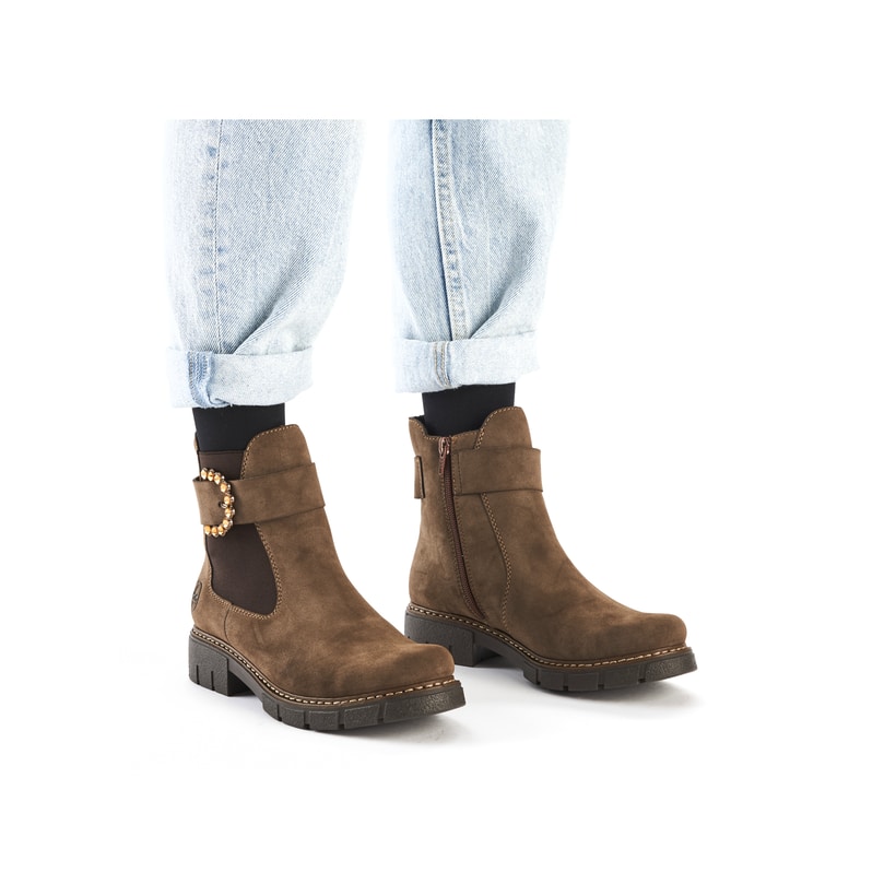 Bottes Chelsea Rieker Femme Y2574 - Confort Anti-stress, Fermeture éclair - Pour Automne/hiver