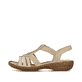 Braune Rieker Damen Riemchensandalen 60803-20 mit einem Elastikeinsatz. Schuh Außenseite.