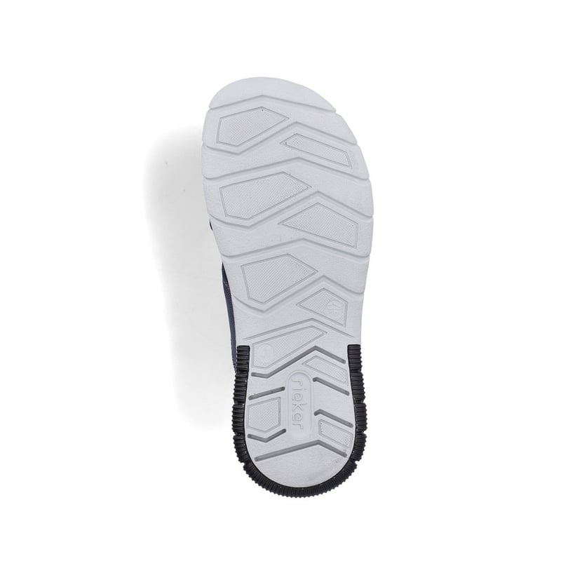 Blaue Rieker Herren Pantoletten 25250-14 mit der Komfortweite G. Schuh Laufsohle.