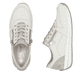 Weiße Rieker Damen Sneaker Low N1100-80 mit Reißverschluss sowie Extraweite H. Schuh von oben, liegend.