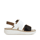 Sandales compensées Rieker multicolores pour femme 69260-91. Côté intérieur de la chaussure.